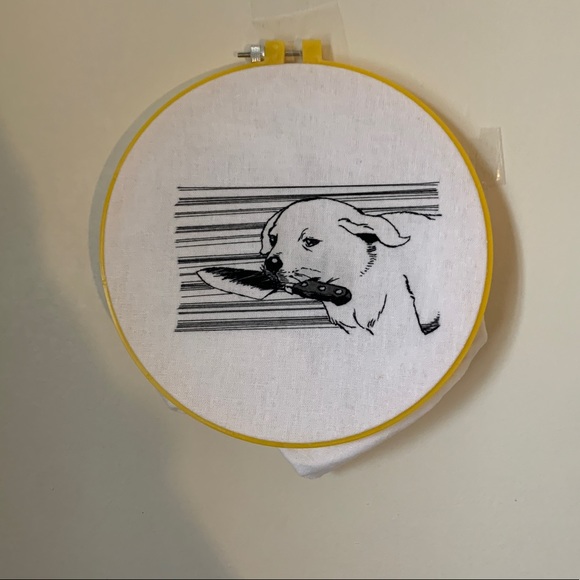 Doggie with knife meme embroidery! - Picture 1 of 5